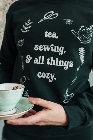 Cozy Sewing Sweatshirt - Forest