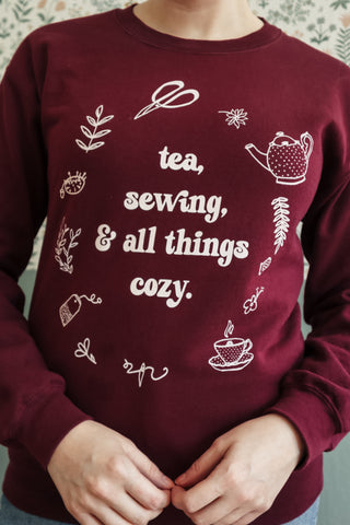 Cozy Sewing Sweatshirt - Mulberry